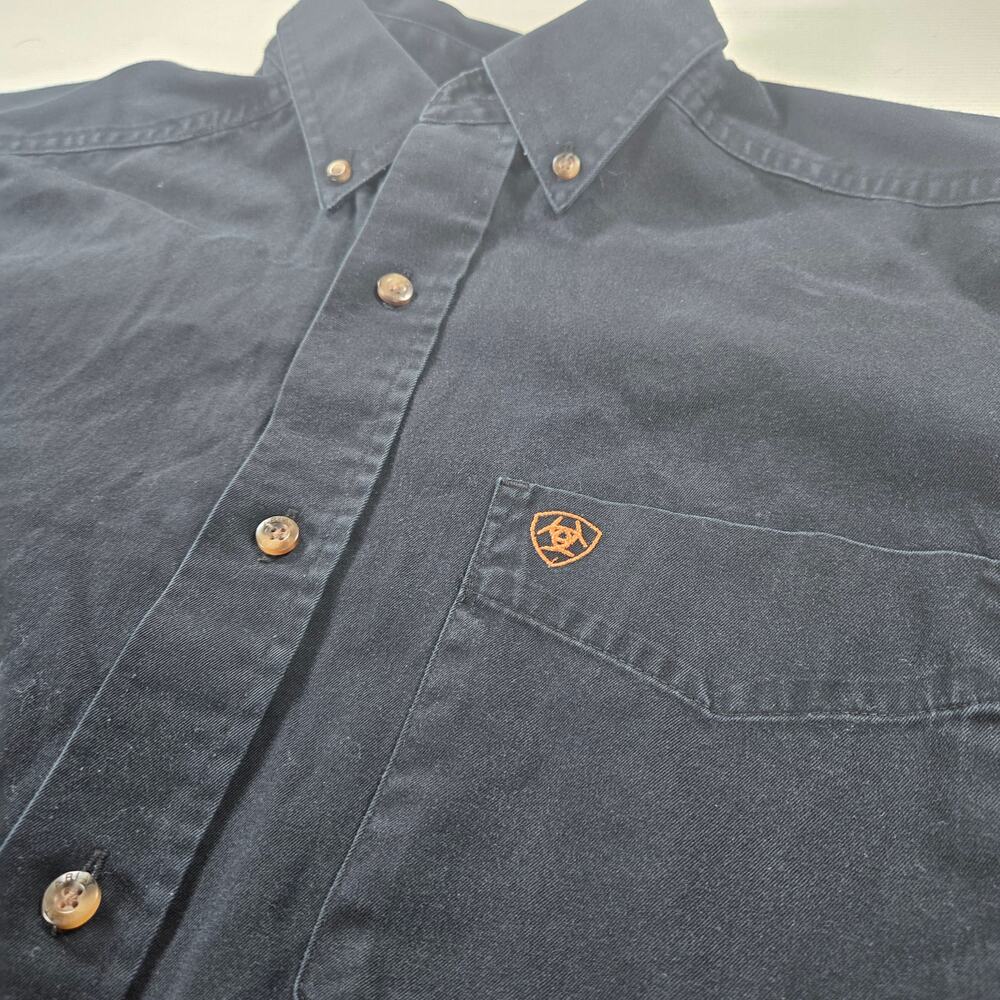 Ariat Classic Twill Long Sleeve Button Up‎ Western Black Shirt Size Medium